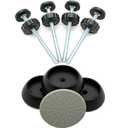 4 Pack Baby Extender Extension-M8(8mm) VMAISI Child Safety Pressure Mounted Baby Gate Threaded Spindle Rods Replacement Parts Bundle with Wall Protector for Stairs Cup Guard (Black, 8MM)