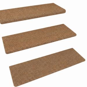 15 Pack Stair Treads for Wooden Steps Carpet Mat Runner Rug Non Slip for Outdoor Indoor Dog(30inX8in) (Brown)