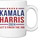 2 x Kamala Harris 2024 11oz Ceramic Coffee Mug First Female Madam President Cup Woman Equal Rights Gifts for Democrats