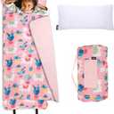 Wildkin Kids Original Nap Mat  Cozy Kids Sleep Mat with Pillow, ideal for School & Travel (Llamas and Cactus Pink)