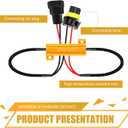 2 PCS Car LED Light Bulb Decoder, 9005/9006 50W Load Resistor, Headlight Bulb Anti Flicker Error Decoder, Car Light Bulb Relay Harness Adapter, Universal for Most Cars