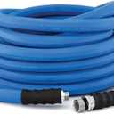 BluSeal Hot/Cold Water Rubber Garden Hose, 100% Rubber, Ultra-Light, Super Strong, 500 PSI, 50F to 190F Degrees, High Strength Polyester Braided (5/8" x 10')