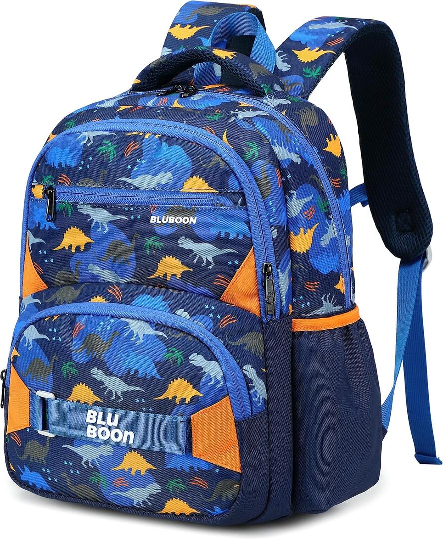 Preschool Backpack Kids School BookBags for Boys Girls Kindergarten Toddler School Bags (Dinosaur Blue Background)