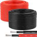10AWG Solar Wire 6mm, 2 Pack 200FT Red & Black Solar Panel Cable, 84 Strands Tinned Copper, XLPE Insulated Outdoor Wire for PV Systems, Inverter, Battery, RV, Car, Boat Fire & UV Resistant