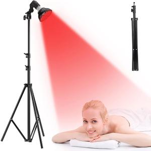 Red Light Therapy with Stand(30inch-82inchHeight Adjustment),Lamp in Deep Red 660nm Near Infrared 850nm Red Light for Skin, Pain Relief, 5 Piece Set