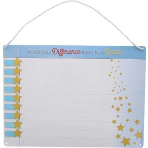 Pavilion Gift Company - Make A Difference - 18 x 13 Hanging Dry Erase Marker Included Magnetic Task Tracking Board Achievement Tracker Reward Attendance Goal Student Responsibility Encouragement Chart
