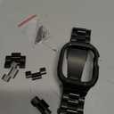 MioHHR Stainless Steel Band and Case Compatible with Apple Watch Band 49mm, Men Metal Protective Bumper Cover for iWatch Series Ultra 3/2/1, Black