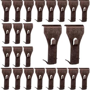 Ripeng 24 Pieces Brick Wall Clips and Hooks for Hanging Outdoors No Drill, Brick Hangers Fit 2-1/4 to 2-3/8 Inch Hooks to Hang Wall Decor, Pictures, Christmas Decorations Hangers (Copper Red)