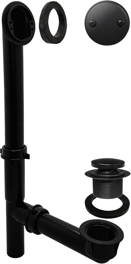 Westbrass 593144-62 Black 1-1/2" Tubular Tip Toe Bath Waste Drain Kit, Matte Black ,Pack of 1 Westbrass 593144-62 Black 1-1/2" Tubular Tip Toe Bath Waste Drain Kit, Matte Black ,Pack of 1