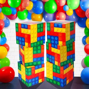 Outus 6 Pcs Building Block Party Boxes - 11.8 Inch Favor Box for Birthday Decorations, Car Trunk or Treat, Centerpieces, Block Mania Game Outus 6 Pcs Building Block Party Boxes - 11.8 Inch Favor Box for Birthday Decorations, Car Trunk or Treat, Centerpieces, Block Mania Game