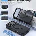 2 x Magnetic for iPhone 17 Pro Case, [Anti-Slip] [Military-Grade Drop Protection] [Camera Protection] Skin-Friendly Slim Matte Shockproof Protective for iPhone 17 Pro Phone Case, Black