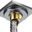 Square Floor Drain with Backflow Preventer, 4 x 4 inch, Stainless Steel 304,for Kitchen Bathroom Balcony Backyard, Brass Core, Gunmetal Gray, Double-Purpose 005