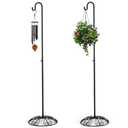 PREMILITY 2 Pack 37" - 59" Adjustable Shepherds Hooks Stand, Hanging Wind Chimes, Hummingbird Feeders, Lanterns, Plants and Wreath, Suitable for Outdoor Indoor, Holds Up to 11 LBS