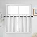 YGO Greyish White Window Valance Blackout Short Curtain Tiers 2 Panels for Kitchen 52 Wide by 24 Long, White Color, 2 Pcs