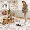 Area Rugs for Living Room: 10x14 Abstract Washable Rug Large Soft Stain Resistant Non-Slip Backing for Bedroom Dining Room Indoor Home Office Carpet for Kids Pet Friendly Families - Pink