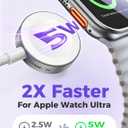 2026 5W Fast Charging for Apple Watch Charger, Upgraded USB C 35W Foldable Charger for iPhone iWatch, Magnetic Braided Charging Cable for Ultra 3/Ultra 2/Series 11/10/9/8/7/SE 2-3.3FT