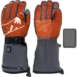 Minthouz Heated Gloves for Men Women, Rechargeable Heated Gloves, Touchscreen Waterproof Electric Hand Warmers for Winter Outdoor Work, Motorcycling, Hunting, Skiing, Camping (Large)