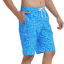 Mens Swimming Trunks Swim Trunks Quick Dry Swim Shorts with Mesh Lining Funny Swimwear Bathing Suits (Blue, S)