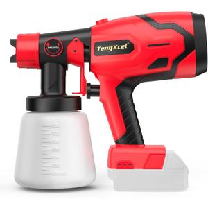 Paint Sprayer for Milwaukee 18V Battery - 600W HVLP Spray with Brushless Motor, 1000ml Large Capacity Bottle & 4 Copper Nozzle for Fences, Ceilings, Furniture, DIY & House Painting (No Battery)