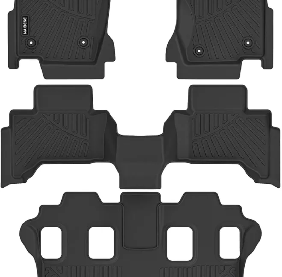 Naibeve Floor Mats for 2024 2025 Lexus GX550 7 Seats-All Weather Custom Fit for Lexus GX550 7 Seats Floor Mats Liners Front & Rear Row Waterproof Interior Accessories
