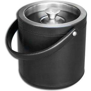 Dacasso A1060 Black Leather Ice Bucket