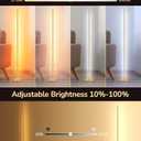 EDISHINE LED Corner Floor Lamp, Dimmable Standing Light with Remote, 7 Color Temperature 2700K-6000K, 57.5" Modern Floor Lamp for Bedroom, Living Room, Office, Gold
