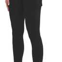 NEWCOSPLAY Women's High-Waisted Yoga Leggings Full-Length Soft Touch Capri with Pockets (Black, M)