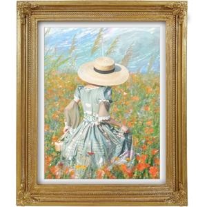 8.5x11 Picture Frame Matted to 8x10 Photo, Vintage Gold Frame for 8.5 by 11 Certificates Documents Awards, Antique Style Gallery Wall Tabletop Dcor