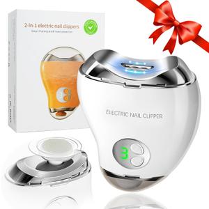 Electric Nail Clippers for Seniors and Adult, Electric Nail Trimmer Adult with 3 Speeds Led Light