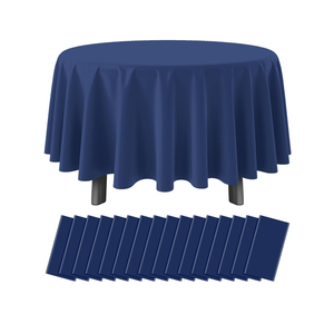 Table Cloth, Polyester, 90×229cm Round, Blue Navy 5 pack