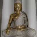 Gold Buddha Statue 10.2'' - Large Indoor Buddha for Home Decor, Zen, Living Room & Meditation