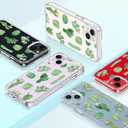 GiiKa for iPhone 14 Plus Case with Screen Protector, 6.7" Clear Full Body Shockproof Protective Floral Girls Women Hard Case with TPU Bumper Cover Phone Case for iPhone 14 Plus, Green Cactus