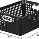 Really Good Stuff Large Plastic Storage Baskets with Handles - 6 Pack