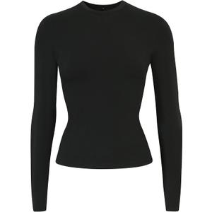 SSLR Womens Long Sleeve Shirts Basic Crop Tops Slim Fit T-Shirts Stretch Crew Neck Tee Comfort (Black, XL)