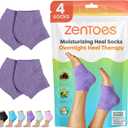 ZenToes Moisturizing Socks for Cracked Heel Treatment - Vitamin E, Olive Oil and Jojoba Oil Infused Heel Socks to Soften and Hydrate (Fuzzy Lilac Purple, Regular) 2 Pairs