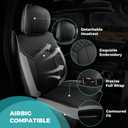 Seat Covers for Dodge Ram 2026 2025 2024 2023 2022 2021 2020 2019 1500 Crew Cab, Leather Seat Cover Big Horn Lone Star Rebel,Black Grey