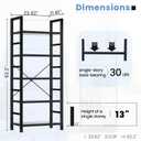 DUMOS 5 Tiers Bookshelf, Classical Book Shelf, Tall Display Shelves in Living Room/Home/Office, Storage Organizer for CDs/Books/Movies, Modern Black