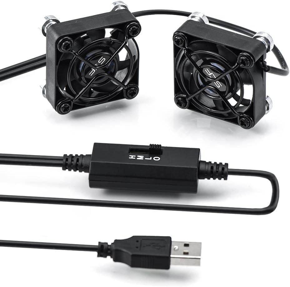 Dual 40mm USB Fan with 3 Speeds Adjustable 5V PC Fan Mini Case Fan Quiet Computer Fan Compatible for PC, TV Box, Router, Xbox, Playstation