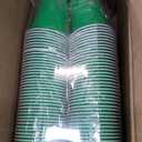 100 Pack Green Plastic Cups 16 oz, Disposable Cups for St Patrick's Day, Heavy Duty Drinking Cups, Graduation Cup for Wedding Christmas Beer Taste Serving Snack Sample Tastings Barbecues