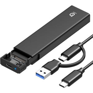 M.2 NVMe SSD Enclosure, Tool-Free Installation, USB 3.2 Gen 2 (10 Gbps) to NVME M-Key/(B+M) Key PCIe NVMe Adapter Support UASP and Trim, for SSDs 2230/2242 /2260/2280