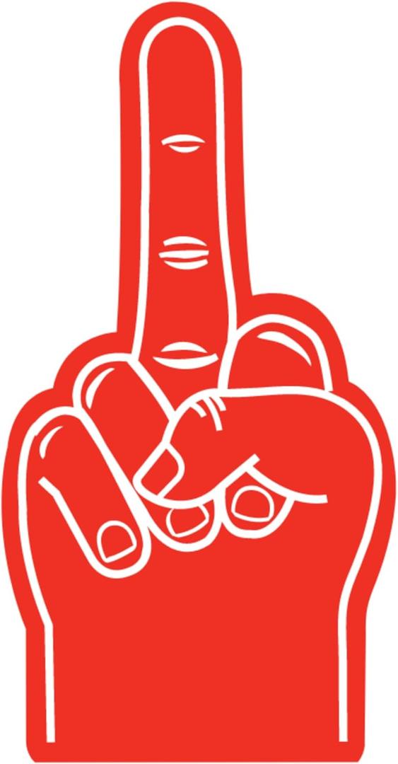 Giant Foam Finger 17 Inch- Protest Foam Hand Middle Finger for All Occasions - Cheerleading for Sports Exciting Vibrant Colors use as Celebration Pom Poms for Athletics Local Sport Events Games (Red)