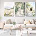 3 Pcs Christian Canvas Wall Art Modern Christian Bible Sheep Jesus On The Way Empty Tomb Painting Picture Wall Decor Bible Sketch Poster Prints for Office Living Room Bedroom Home Decoration, 24L"x16W"