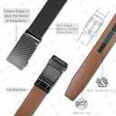 Men's Belts Leather Ratchet Dress Belts for Men Adjustable Belt for Casual Jeans (Beveled Carbon Black Buckle - Black)
