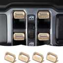 RT-TCZ Center Console Window Button Switch Trim Cover Decoration Interior Accessories for Jeep Wrangler JL JLU & Gladiator JT 2018-2024 Aluminum Alloy,Gold