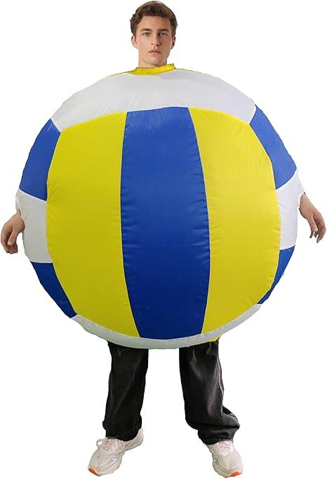 Adult Inflatable Volleyball Costume Inflatable Soccer Ball Costume 5ft-6.2ft Funny Blow up Sports Party Suit