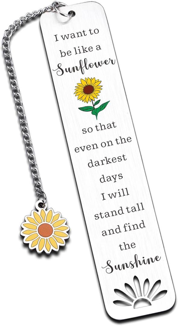 Christmas Stocking Stuffers for Woman Sunflower Bookmark, Sunflower Gifts for Women Girls, Sunflower Stuff Inspirational Gifts for Women Valentines Gifts for Her, Get Well Gifts Graduation