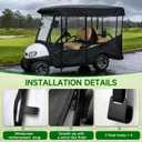 Golf Cart Enclosure 4 Passenger, Applicable EZGO TXT RXV and Fit Club Car Onward Tempo, 600D Waterproof Transparent Rain Cover, Black Roll-up Door, Transparent Windows On All Four Sides
