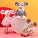 Plush Mouse Stuffed Animals Toys Ballerina Dolls Ballet Dance Recital Gifts for Girls 15.5 Inches (Pink)