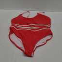 BMJL Women's High Waisted Bikini Sets Sporty Two Piece Swimsuits Color Block Cheeky High Cut Bathing Suits (X-Large, Red011)