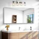 BONEWEI Silver Bathroom Mirror,24x48 inch Wall Mirror for Bathroom Wall Mounted,Large Rectangle Mirror for Bathroom Over Sink,Modern Metal Frame for Living Room,Bedroom Entryway,Horizontal/Vertical